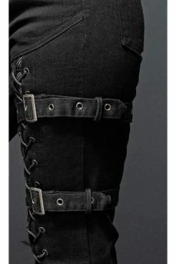 Queen Of Darkness Gothic Pants With Lacing And Buckles -Voodoo Vixen shop gothic pants with lacing and buckles queen of darkness 6 300x