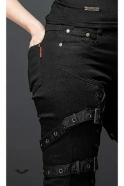 Queen Of Darkness Gothic Pants With Lacing And Buckles -Voodoo Vixen shop gothic pants with lacing and buckles queen of darkness 7 300x