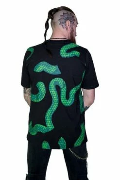 Dr Faust Green Snake God Black T-Shirt - Joshua -Voodoo Vixen shop green snake god black t shirt joshua dr faust 3 300x