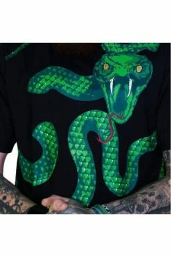 Dr Faust Green Snake God Black T-Shirt - Joshua -Voodoo Vixen shop green snake god black t shirt joshua dr faust 4 300x