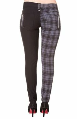 Banned Half Black Half Check Skinny Jeans 12 Banned Half Black Half Check Skinny Jeans -Voodoo Vixen shop half black half check skinny jeans banned 3 300x