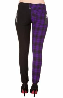 Banned Half Black Half Check Skinny Jeans 17 Banned Half Black Half Check Skinny Jeans -Voodoo Vixen shop half black half check skinny jeans banned 8 300x