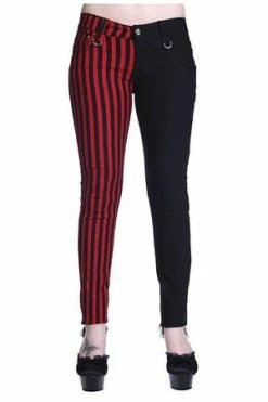 Banned Half Black Half Striped Trousers