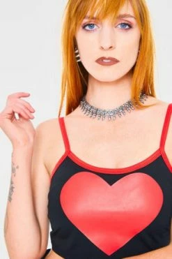 Jawbreaker Heart Throb Crop Top -Voodoo Vixen shop heart throb crop top jawbreaker 3 300x
