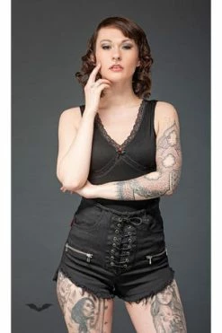 Queen Of Darkness High Waist Hotpants With Lacing