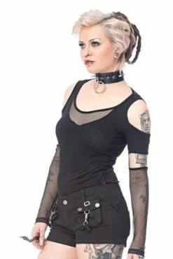 Queen Of Darkness Hot Pants With 2 Front Pockets -Voodoo Vixen shop hot pants with 2 front pockets queen of darkness 3 300x