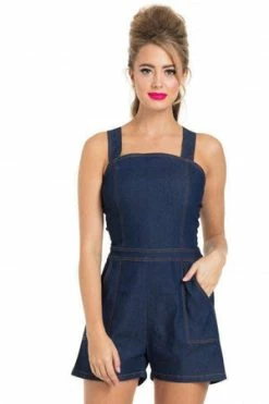 Voodoo Vixen Jenni Denim Playsuit