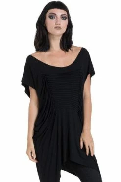 Jawbreaker Jersey Pleat Front Top -Voodoo Vixen shop jersey pleat front top jawbreaker 5 300x