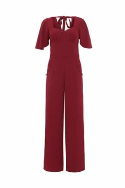 Voodoo Vixen Zoey Deep Red Cape Jumpsuit 6 Voodoo Vixen Zoey Deep Red Cape Jumpsuit -Voodoo Vixen shop jsa5614 front 1 1 300x