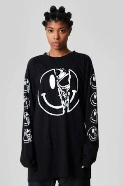 Long Clothing Killer Smiley - Long Sleeve - Unisex -Voodoo Vixen shop killer smiley long sleeve unisex long clothing 6 300x