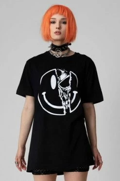 Long Clothing Killer Smiley - T-shirt - Unisex -Voodoo Vixen shop killer smiley t shirt unisex long clothing 5 300x