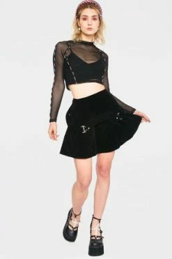 Jawbreaker LCD Stripe Mesh Top -Voodoo Vixen shop lcd stripe mesh top jawbreaker 4 300x