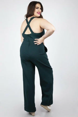 Voodoo Vixen Lelani Green Wide Leg Overalls 2 Voodoo Vixen Lelani Green Wide Leg Overalls - Image 2