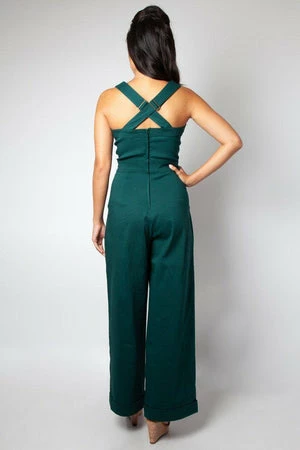 Voodoo Vixen Lelani Green Wide Leg Overalls 4 Voodoo Vixen Lelani Green Wide Leg Overalls - Image 4