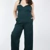 Voodoo Vixen Lelani Green Wide Leg Overalls