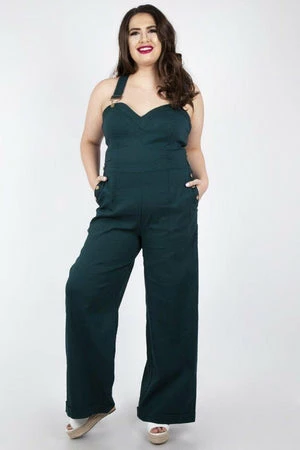 Voodoo Vixen Lelani Green Wide Leg Overalls 1 Voodoo Vixen Lelani Green Wide Leg Overalls