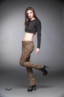 Queen Of Darkness Leopard Jeans With Side Zipper