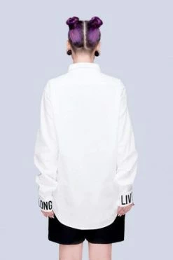 Long Clothing Live Long White Shirt - Unisex -Voodoo Vixen shop live long white shirt unisex long clothing 4 300x