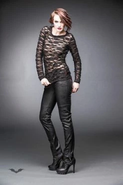 Queen Of Darkness Longsleeve Top With See-Through Parts -Voodoo Vixen shop longsleeve top with see through parts queen of darkness 4 300x