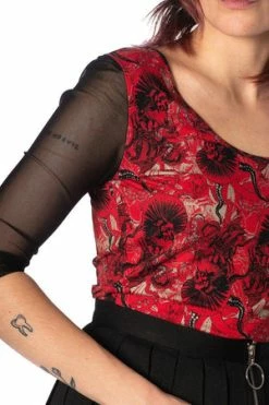 Banned Mad Dame Mesh Top -Voodoo Vixen shop mad dame mesh top banned 4 300x