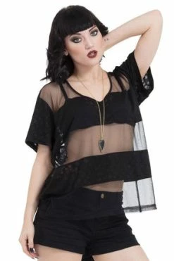 Jawbreaker Mini Skulls Oversized Top -Voodoo Vixen shop mini skulls oversized top jawbreaker 4 300x