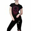 Dr Faust Neon Veins Red Skull Black T-Shirt - Veda