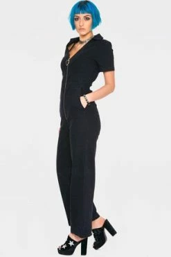 Jawbreaker No Heart Black Denim Jumpsuit -Voodoo Vixen shop no heart black denim jumpsuit jawbreaker 3 300x