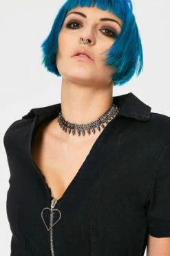 Jawbreaker No Heart Black Denim Jumpsuit -Voodoo Vixen shop no heart black denim jumpsuit jawbreaker 5 300x