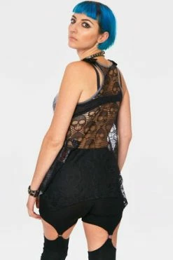 Jawbreaker Ouiji Goth Vest Top -Voodoo Vixen shop ouiji goth vest top jawbreaker 7 300x