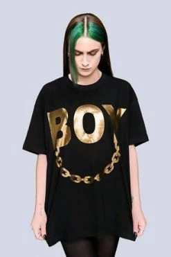 Long Clothing Oversize Boy Chain T-Shirt - Unisex -Voodoo Vixen shop oversize boy chain t shirt unisex long clothing 6 300x