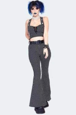Jawbreaker Pintstripe Flared Jersey Trousers