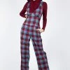 Voodoo Vixen Piper Plaid Buckle 70s Jumpsuit