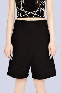 Long Clothing Plain Black Shorts - Unisex