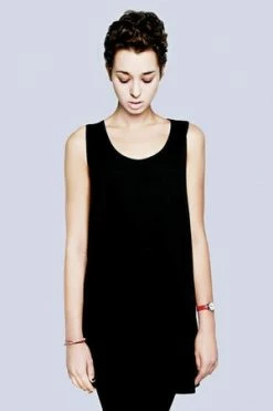 Long Clothing Plain Black Vest - Unisex