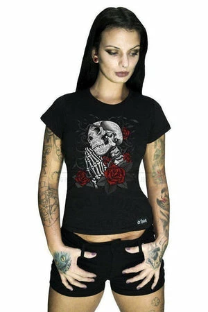 Dr Faust Praying Skull And Roses T-Shirt - Rivka 1 Dr Faust Praying Skull And Roses T-Shirt - Rivka