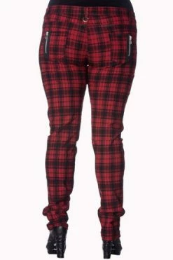 Banned Red Check Plus Size Skinny Jeans -Voodoo Vixen shop red check plus size skinny jeans banned 3 300x