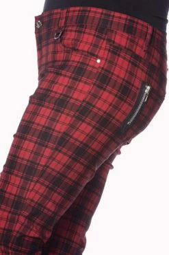 Banned Red Check Plus Size Skinny Jeans -Voodoo Vixen shop red check plus size skinny jeans banned 4 300x