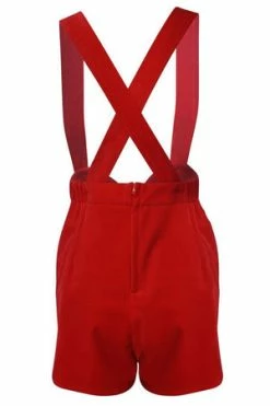 Voodoo Vixen Red Rosalie Corduroy Shorts With Button Detail -Voodoo Vixen shop red rosalie corduroy shorts with button detail voodoo vixen 5 300x