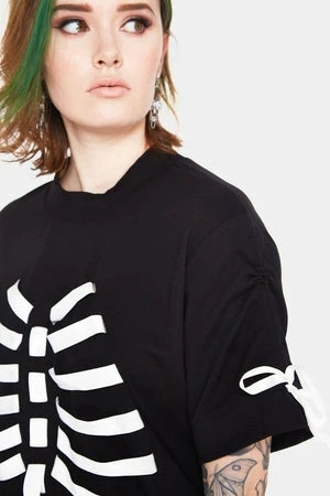 Jawbreaker Ribbon Ribcage Longline Tee 4 Jawbreaker Ribbon Ribcage Longline Tee - Image 4