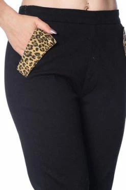 Banned Rock N Roll Leopard Denim Capri Pants -Voodoo Vixen shop rock n roll leopard denim capri pants banned 4 300x