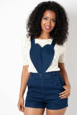 Voodoo Vixen Rosie Removeable Heart Playsuit