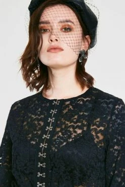 Jawbreaker Ruffling Feathers Lace Top -Voodoo Vixen shop ruffling feathers lace top jawbreaker 5 300x