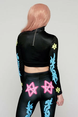 Long Clothing Sexagram Long Sleeve Crop Top 2 Long Clothing Sexagram Long Sleeve Crop Top - Image 2