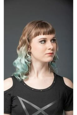 Queen Of Darkness Shoulder-Free Top With Pentagram Print -Voodoo Vixen shop shoulder free top with pentagram print queen of darkness 3 300x