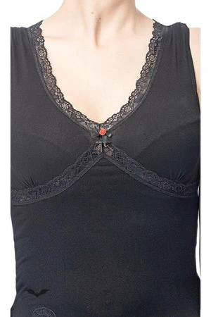 Queen Of Darkness Sleeveless Gothic Top Hem Decorated With Lace 2 Queen Of Darkness Sleeveless Gothic Top Hem Decorated With Lace - Image 2
