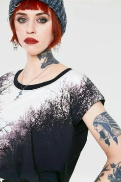Jawbreaker Spooky Woods Baggy Top -Voodoo Vixen shop spooky woods baggy top jawbreaker 7 300x