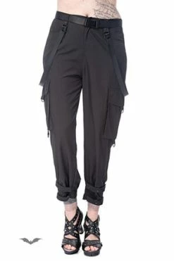 Queen Of Darkness Stylish 7/8 Pants With Decorative Ribbon -Voodoo Vixen shop stylish 78 pants with decorative ribbon queen of darkness 4 300x