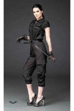 Queen Of Darkness Stylish 7/8 Pants With Decorative Ribbon