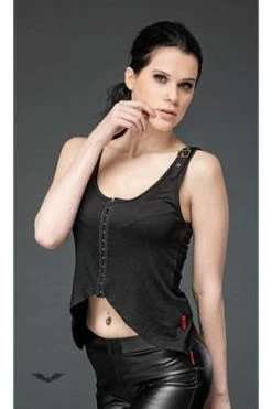 Queen Of Darkness Summery Gothic Top With Buckles On The Sides -Voodoo Vixen shop summery gothic top with buckles on the sides queen of darkness 3 300x