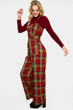 Voodoo Vixen Tartan Cross Strap Jumpsuit -Voodoo Vixen shop tartan cross strap jumpsuit jsa 5890 01.1053 300x